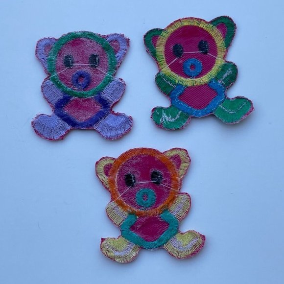Lot of 3 Patches Multi Color Iron One Patches for craft Clothes Kids Embroidery - Picture 7 of 8